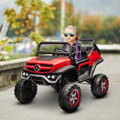 Licensed Mercedes-benz Unimog 12v Kids Ride On Truck With Remote Control - Red