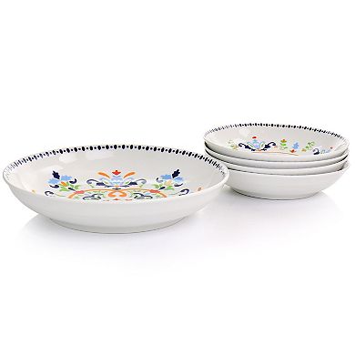 Gibson Home Tijuana 5 Piece Fine Cermic Pasta Bowl Set