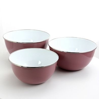 Gibson Home Plaza Cafe 3 Piece Stackable Nesting Mixing Bowl Set with Lids