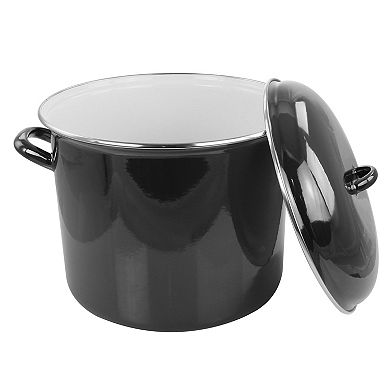 Gibson Home 12 Quart Enamel On Steel Stock Pot with Lid