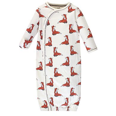 Touched By Nature Baby Boy Organic Cotton Side-closure Snap Long-sleeve Gowns 3pk