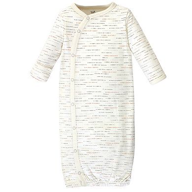 Touched By Nature Baby Boy Organic Cotton Side-closure Snap Long-sleeve Gowns 3pk