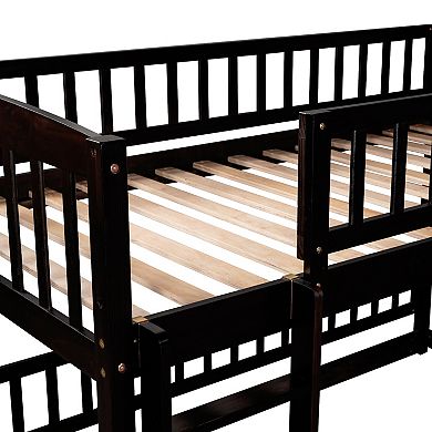 Merax Low Bunk Bed with Slide