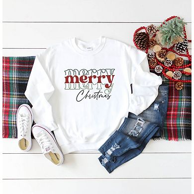 Merry Christmas Stacked Sweatshirt