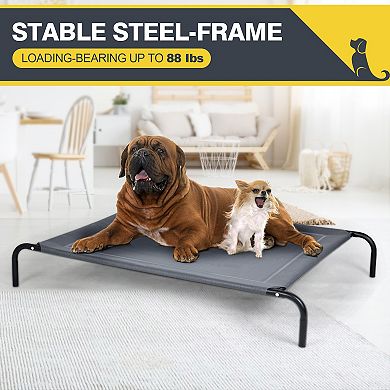 Outdoor Camping Steel Frame Elevated Pet Cot Mat
