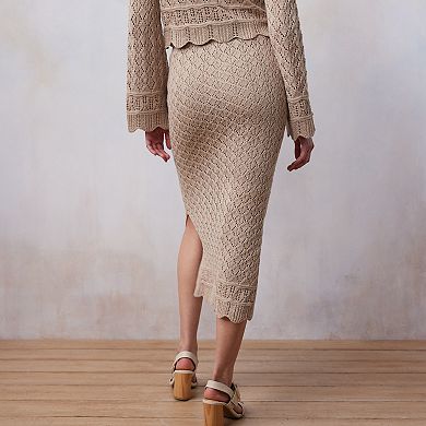 Women's LC Lauren Conrad Pointelle Midi Sweater Skirt
