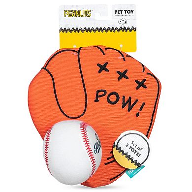 Peanuts Baseball Glove and Ball Dog Toy