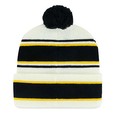 Youth '47 White Pittsburgh Steelers Stripling Cuffed Knit Hat with Pom