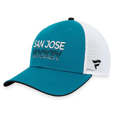 Men's Fanatics Branded  Teal San Jose Sharks Authentic Pro Rink Trucker Adjustable Hat