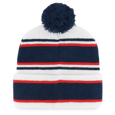Youth '47 White New England Patriots Stripling Cuffed Knit Hat with Pom