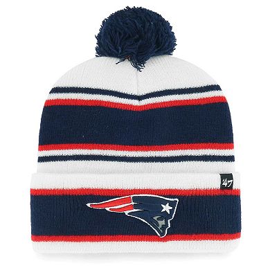 Youth '47 White New England Patriots Stripling Cuffed Knit Hat with Pom