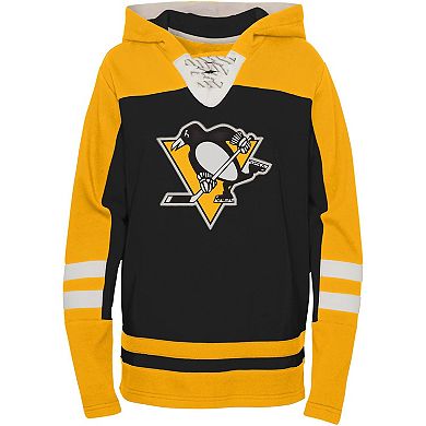 Preschool Black Pittsburgh Penguins Ageless Revisited Lace-Up V-Neck Pullover Hoodie