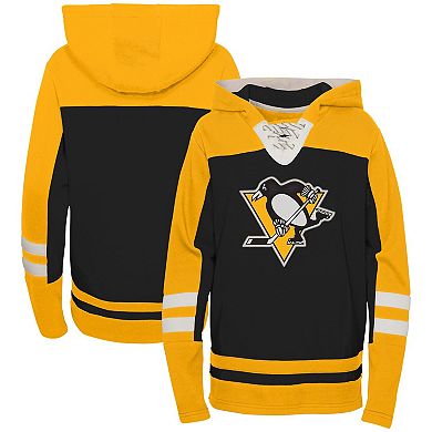 Preschool Black Pittsburgh Penguins Ageless Revisited Lace-Up V-Neck Pullover Hoodie