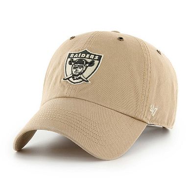 Men's '47 Khaki Las Vegas Raiders Overton Clean Up Adjustable Hat