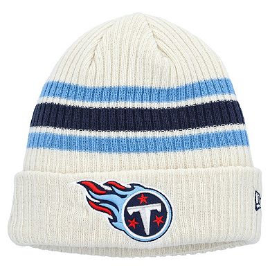 Youth New Era  White Tennessee Titans Vintage Cuffed Knit Hat