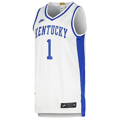 Men's Nike White #1 Kentucky Wildcats Limited Retro Jersey