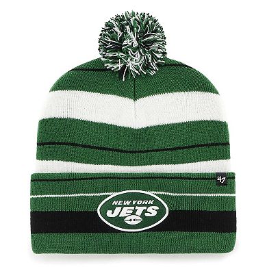 Women's '47 Green New York Jets Powerline Cuffed Knit Hat with Pom