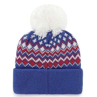 Women's '47 Royal New York Giants Elsa Cuffed Knit Hat with Pom