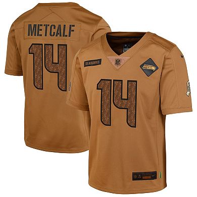 Youth Nike DK Metcalf Brown Seattle Seahawks 2023 Salute To Service Limited Jersey