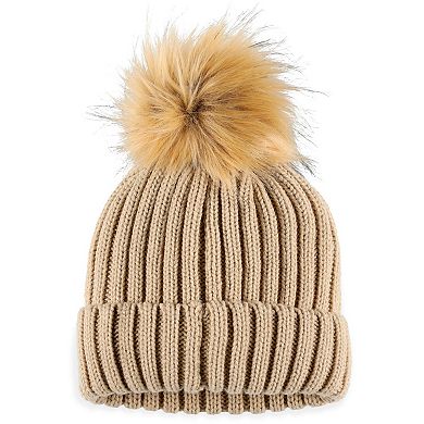 Women's WEAR by Erin Andrews  Natural Los Angeles Rams Neutral Cuffed Knit Hat with Pom