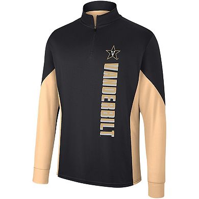 Men's Colosseum Black Vanderbilt Commodores Bart Quarter-Zip Top