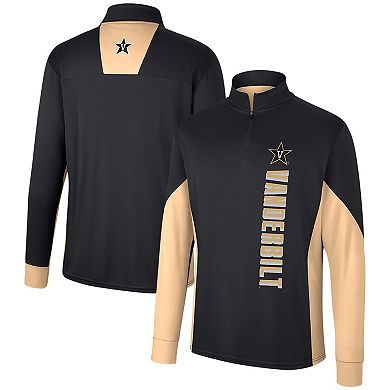 Men's Colosseum Black Vanderbilt Commodores Bart Quarter-Zip Top