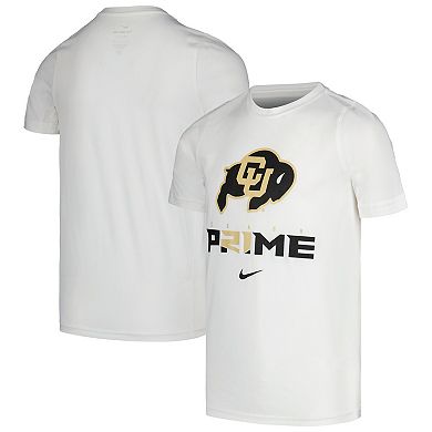 Youth Nike White Colorado Buffaloes Coach Prime Legend Performance T-Shirt