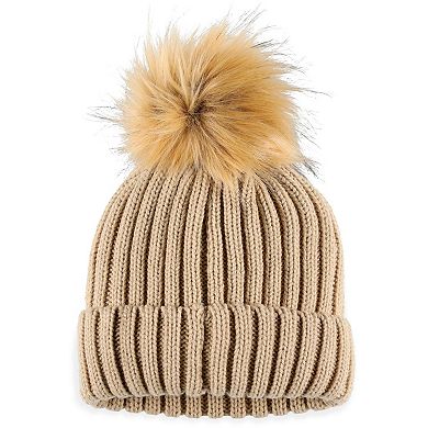 Women's WEAR by Erin Andrews  Natural Seattle Seahawks Neutral Cuffed Knit Hat with Pom