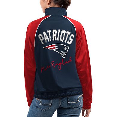Women's G-III 4Her by Carl Banks Navy New England Patriots Showup Fashion Dolman Full-Zip Track Jacket