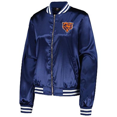 Women's Cuce  Navy Chicago Bears Rhinestone Full-Zip Varsity Jacket