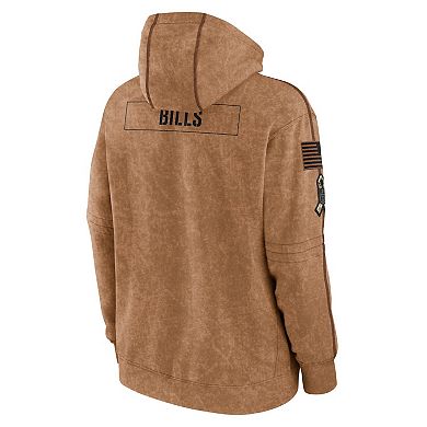 Men's Nike  Brown Buffalo Bills 2023 Salute To Service Club Pullover Hoodie