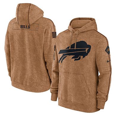 Men's Nike  Brown Buffalo Bills 2023 Salute To Service Club Pullover Hoodie