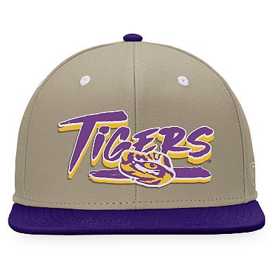 Men's Top of the World Khaki/Purple LSU Tigers Land Snapback Hat
