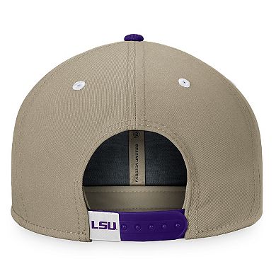 Men's Top of the World Khaki/Purple LSU Tigers Land Snapback Hat