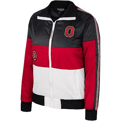 Women's The Wild Collective  Scarlet Ohio State Buckeyes Color-Block Puffer Full-Zip Jacket
