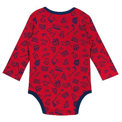 Infant Red Washington Capitals Dynamic Defender Long Sleeve Bodysuit