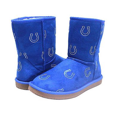 Women's Cuce Royal Indianapolis Colts Allover Logo Boots