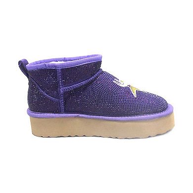 Women's Cuce Purple Minnesota Vikings Crystal Platform Boots