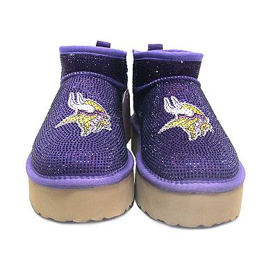 Women's Cuce Purple Minnesota Vikings Crystal Platform Boots