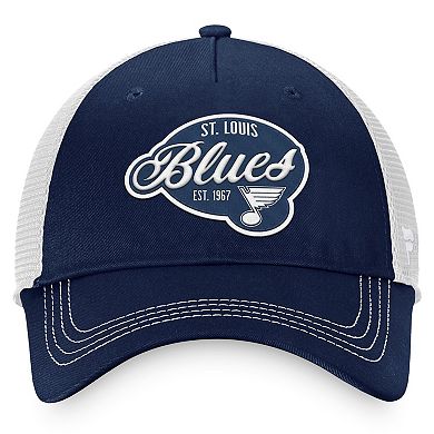 Women's Fanatics Branded Navy/White St. Louis Blues Fundamental Trucker Adjustable Hat