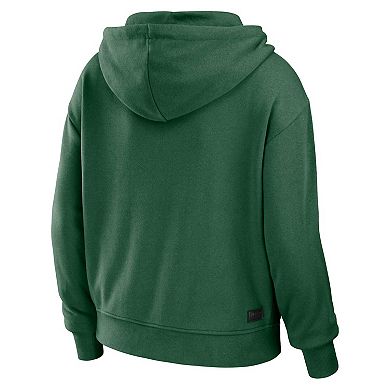 Women's WEAR by Erin Andrews Green/White New York Jets Plus Size Color Block Full-Zip Hoodie