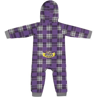 Infant Colosseum  Purple LSU Tigers Full-Zip Plaid Hoodie Long Sleeve Jumper