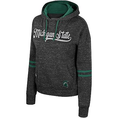 Women's Colosseum  Charcoal Michigan State Spartans Catherine Speckle Pullover Hoodie