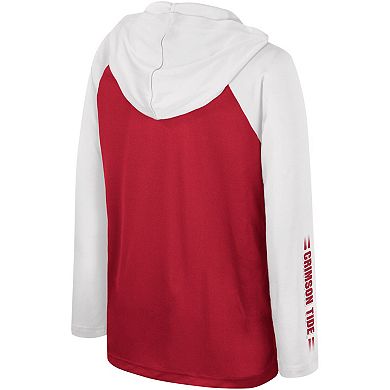 Youth Colosseum Crimson Alabama Crimson Tide Eddie Multi-Hit Raglan Long Sleeve Hoodie T-Shirt