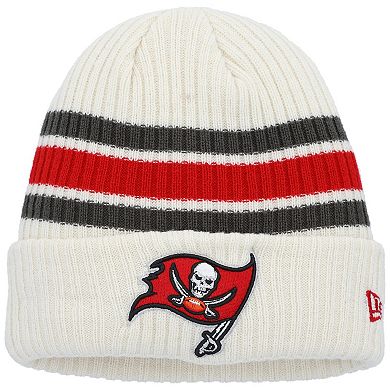 Youth New Era  White Tampa Bay Buccaneers Vintage Cuffed Knit Hat