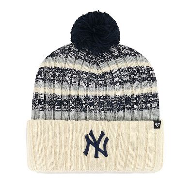Men's '47 Natural New York Yankees Tavern Cuffed Knit Hat with Pom