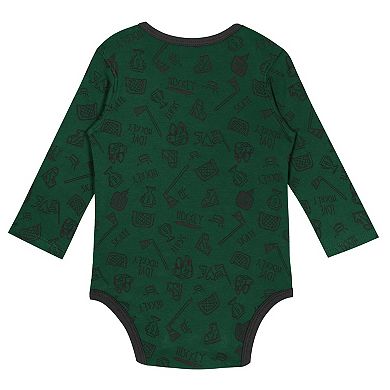 Infant Green Minnesota Wild Dynamic Defender Long Sleeve Bodysuit