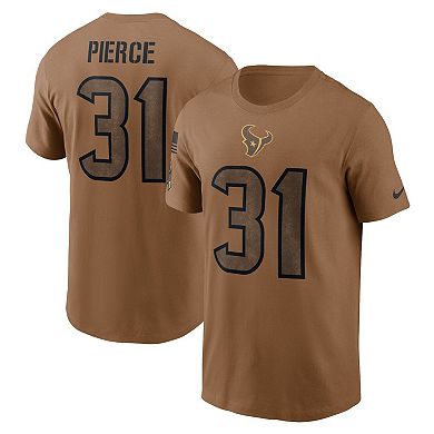 Men's Nike Dameon Pierce Brown Houston Texans 2023 Salute To Service Name & Number T-Shirt