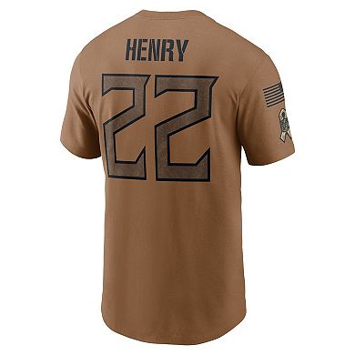 Men's Nike Derrick Henry Brown Tennessee Titans 2023 Salute To Service Name & Number T-Shirt