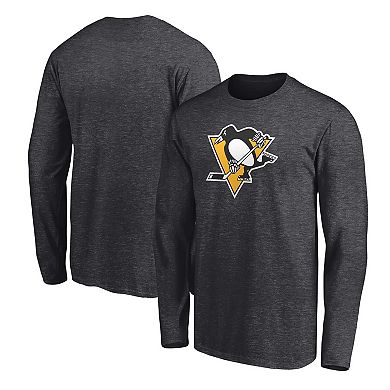 Men's Fanatics Gray Pittsburgh Penguins Iced Out Long Sleeve T-Shirt